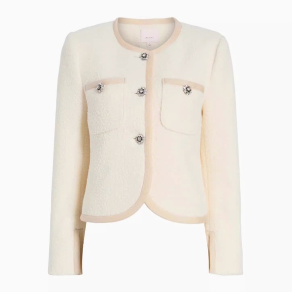 NWT Cinq a Sept Junia Tweed Jacket - Ivory Cream Cream